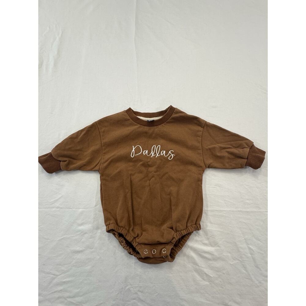 Monogrammed “Dallas” 18-24‎ Months Long Sleeve Bubble Boys Thanksgiving Fall